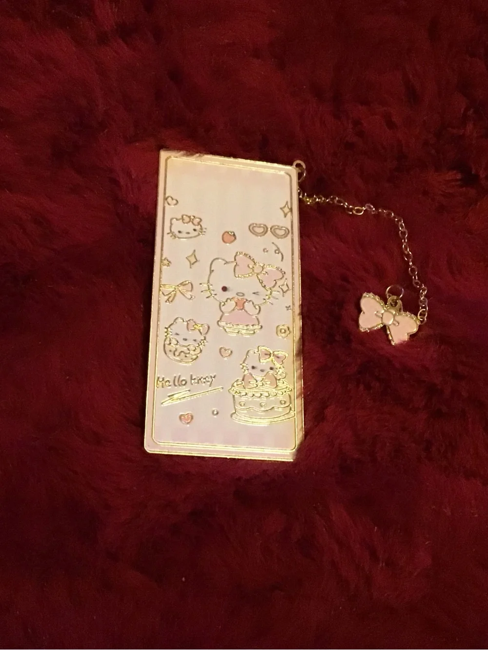 Hello Kitty Pink and Gold Phone Case with Bow Charm